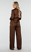 Bruine Satijnlook Set met Blouse en Wide Leg Broek