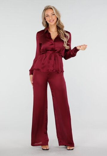 Bordeaux Satijnlook Matching Set