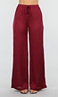 Bordeauxrode Satijnlook Set Met Blouse en Wide Leg Broek