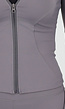 Grijze Stretch Sportset met Strakke Legging en Vestje