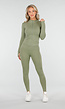 Groene Sportset met Strakke Legging en Sportjack