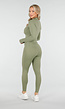 Groene Sportset met Strakke Legging en Sportjack