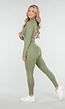 Groene Sportset met Strakke Legging en Sportjack
