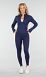 Navy  Stretch Sportset met Strakke Legging en Vestje