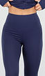 Navy  Stretch Sportset met Strakke Legging en Vestje
