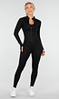 Zwarte Sportset met High Waist Legging en Sportjack