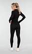 Zwarte Sportset met High Waist Legging en Sportjack