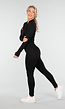 Zwarte Sportset met High Waist Legging en Sportjack