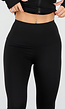 Zwarte Sportset met High Waist Legging en Sportjack