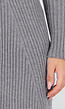 Grijze Ribgebreide Jurk met Lange Mouwen