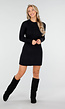 Zwarte Gebreide Jurk met Lange Mouwen