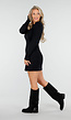 Zwarte Gebreide Jurk met Lange Mouwen
