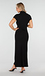 Zwarte Maxi Jurk met Col en Split