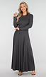 Maxi Jurk met Lange Mouwen in Donkergrijs
