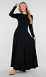 Maxi Jurk met Lange Mouwen in Zwart