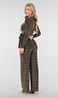 Jumpsuit met Ceintuur en Lange Mouwen in Goud met Glitterprint