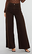 Bruine Wide Leg Jeans met Rafelige Zoom