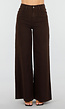 Bruine Wide Leg Jeans met Rafelige Zoom
