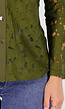 Groene Kanten Blouse met Lange Mouwen en Knoopsluiting