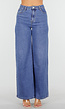 Blauwe High Waist Wide Leg Jeans Stretch