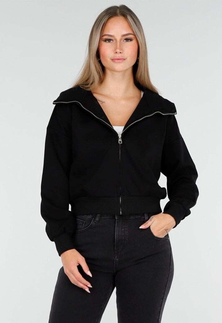 Sweatvest met Lange Mouwen in Zwart