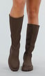 Kniehoge Boots in Bruin met Chunky Zool