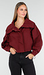 Cropped Lightweight Jas in Bordeauxrood met Brede Kraag