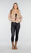 Camel Gebreide Cardigan met Faux Fur Kraag