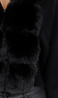 Zwarte Gebreide Cardigan met Faux Fur Kraag en Strikdetails
