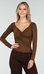 Bruine Overslag Stretch Top