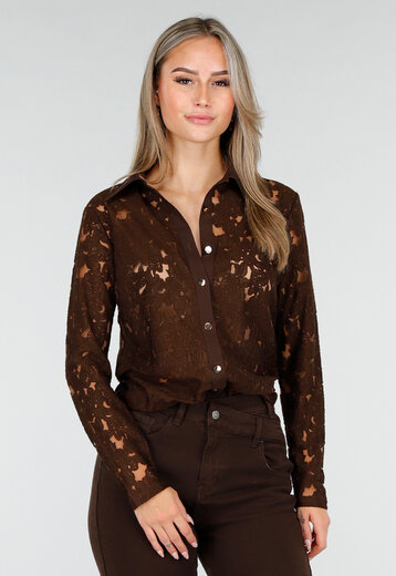 Bruine Kanten Blouse