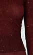 Bordeauxrode Glitter Top met Stretch