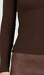 Bruine Coltrui Top met Lange Mouwen