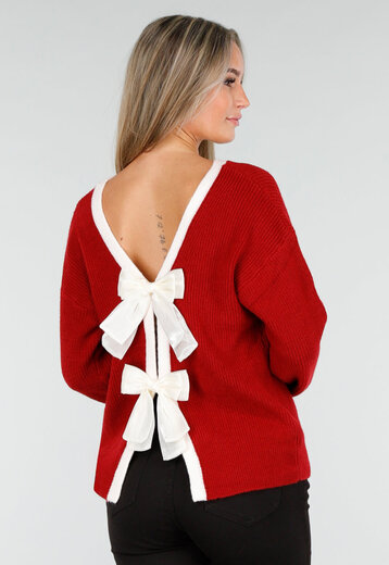 Bordeauxrode Gebreide Trui