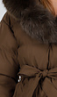 Bruine Pufferjas met Bontkraag en Ceintuur