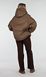Bruine Puffer Jas met Hoge Kraag en Capuchon