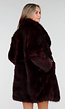 Donkerrode Faux Fur Jas met Brede Reverskraag