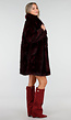 Donkerrode Faux Fur Jas met Brede Reverskraag