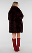 Donkerrode Faux Fur Jas met Brede Reverskraag