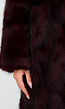 Donkerrode Faux Fur Jas met Brede Reverskraag
