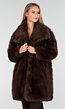 Bruine Faux Fur Jas met Brede Reverskraag