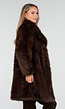 Bruine Faux Fur Jas met Brede Reverskraag
