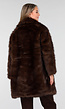Bruine Faux Fur Jas met Brede Reverskraag