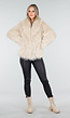 Beige Faux Fur Jas met Harige Textuur