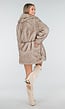 Beige Imitatiebont Jas met Ceintuur