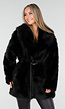 Zwarte Faux Fur Jas met Ceintuur