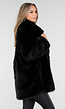 Zwarte Faux Fur Jas met Ceintuur