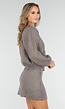 Taupe Twee-Delige Set met Gebreid Vest en Rok