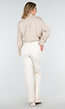 Licht Beige Cropped Jas met Grote Borstzakken en Epauletten