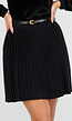 Zwarte Plissé Stretch Rok met Afneembare Riem